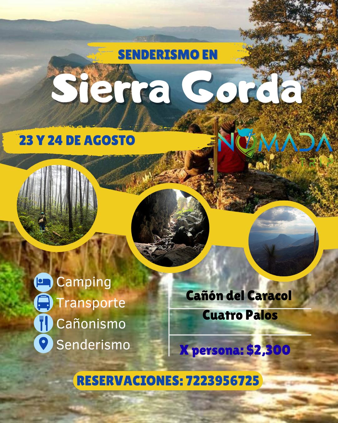 Flyer Senderismo en Sierra Gorda